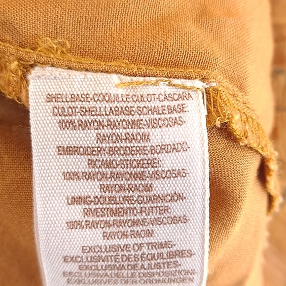 Free People Rhiannon Mustard Embroidered Mini Dress Boho - Sz Small - Picture 14 of 15